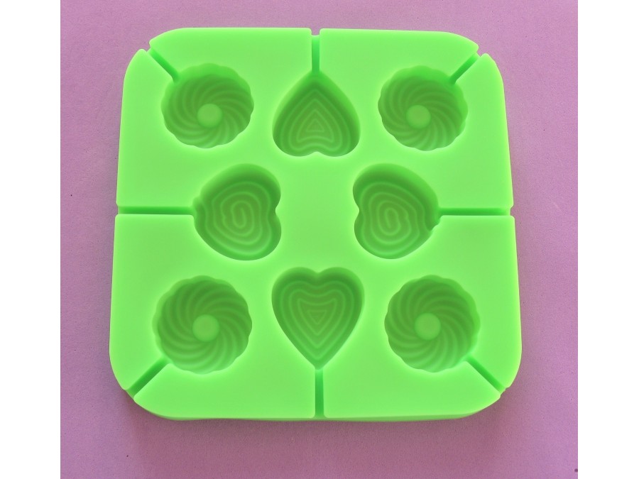 Силиконовая форма для леденцов Сердца, конфетки из 8 ед