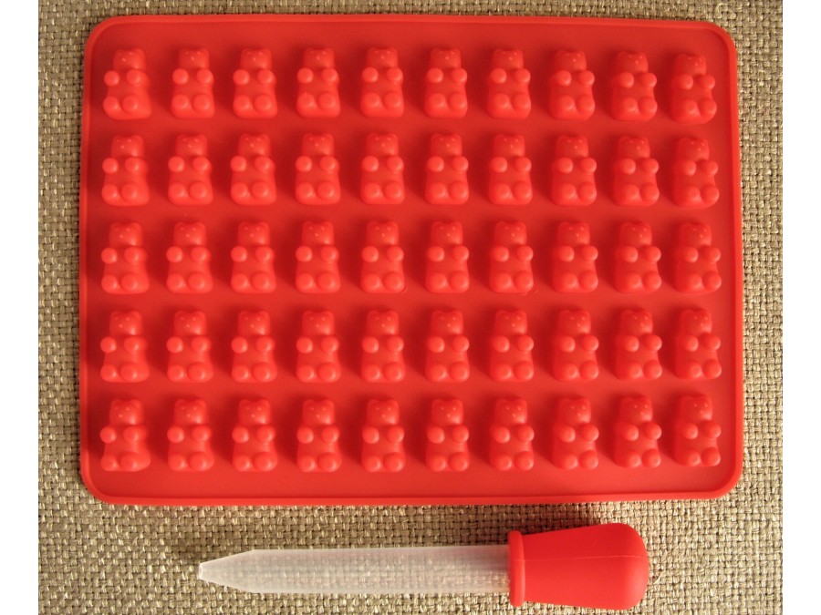 Силиконовая форма для желейных конфет Мишки с пипеткой