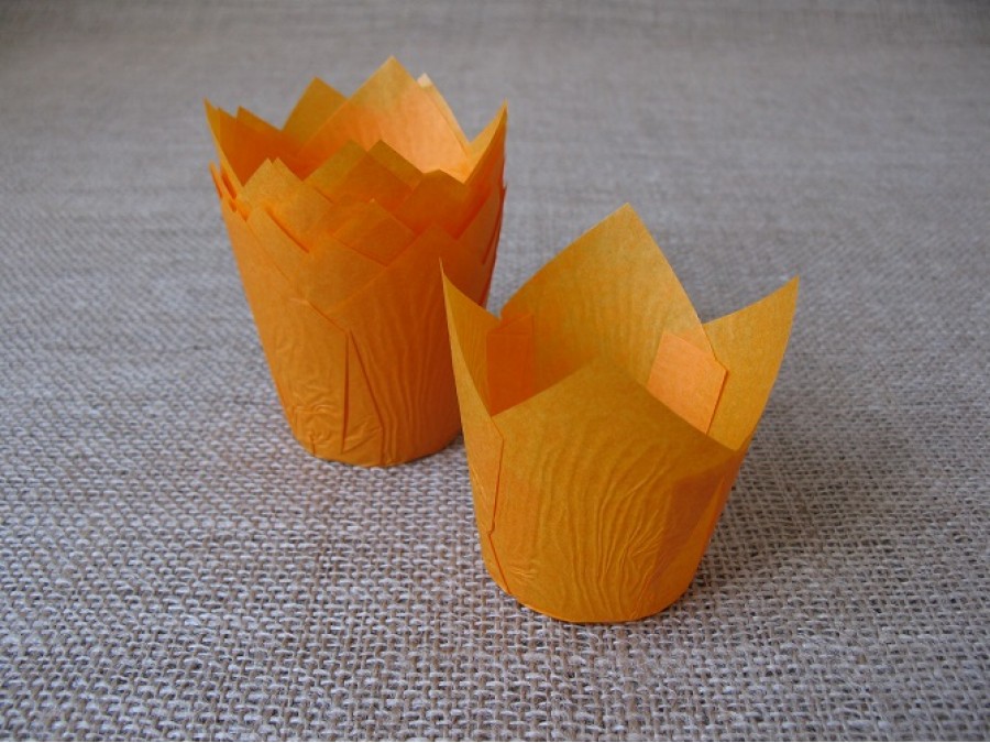 Бумажные формы для кексов ТЮЛЬПАН, 50х75 мм, Оранжевый, 25 шт