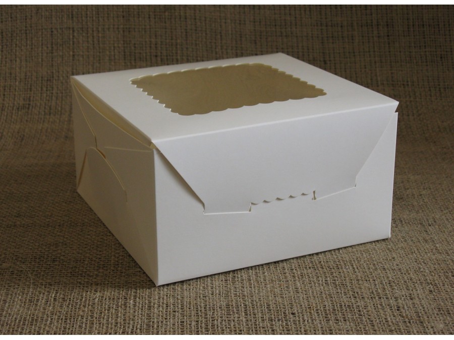Коробка для десерта универсальная  17х17х9см  Белая с окном