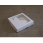Коробка для пряников/печенья 15х15х3 см Белая окно Бабочка 